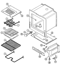OVEN / BASE Diagram and Parts List for CRE9300CCW  Maytag Range