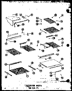 Interior Parts 20 Cu. Ft. Diagram and Parts List for T16N-P60236-48W  Amana Refrigerator