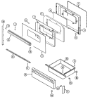 DOOR / DRAWER Diagram and Parts List for C3581VUV  Magic Chef Range