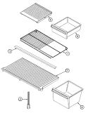 SHELVES & ACCESSORIES Diagram and Parts List for GT19A43V  Admiral Refrigerator