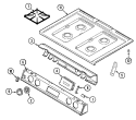 TOP ASSEMBLY Diagram and Parts List for 7498VAV  Magic Chef Range