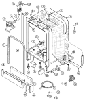 TUB Diagram and Parts List for DWU9962AAE  Maytag Dishwasher