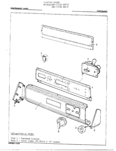 Backguard Diagram and Parts List for 7375A REV F Norge Dryer