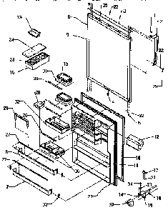Refrigerator Door Diagram and Parts List for TS18R2-P1158411W  Amana Refrigerator