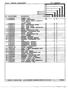 Freezer Compartment Page 2 Diagram and Parts List for HMG191470  Admiral Refrigerator