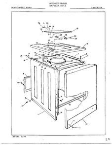 Exterior Diagram and Parts List for 6835A REV E Norge Washer