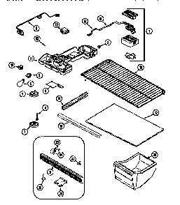 Fresh Food Compartment Diagram and Parts List for MTB1742ZARW  Maytag Refrigerator