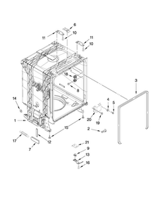 Tub And Frame Parts Diagram and Parts List for CDB7000AWW3  Magic Chef Dishwasher