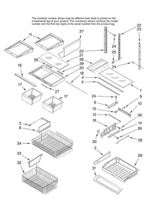 Shelf Parts Diagram and Parts List for JFC2089HTB12  Jenn-Air Refrigerator