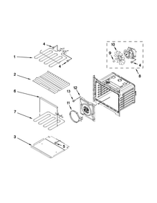 Internal Oven Parts Diagram and Parts List for MEW9630AS01  Maytag Wall Oven