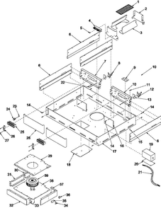 Cavity Diagram and Parts List for AKED3050E-P1131760NE  Amana Cooktop
