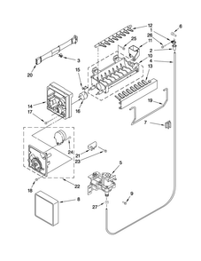 Icemaker Parts Diagram and Parts List for A8RXNGMWN00  Amana Refrigerator