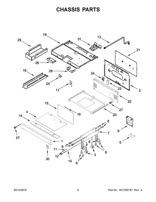 Chassis Parts Diagram and Parts List for JGRP430HL00  Maytag Range