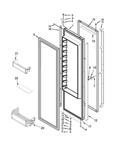 Refrigerator Door Parts Diagram and Parts List for JS42PPDUDE00  Jenn-Air Refrigerator