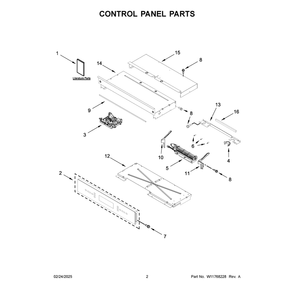 Control Panel Parts Diagram and Parts List for JOEDC330RM00  Jenn-Air Wall Oven