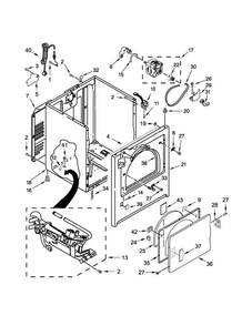 Cabinet Parts Diagram and Parts List for NGD4705EW1  Amana Dryer
