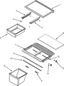 Shelves & Accessories Diagram and Parts List for GT2183PEKW  Maytag Refrigerator