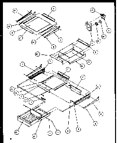 Cabinet Shelving Diagram and Parts List for TG18RBW-P1158303WW  Amana Refrigerator
