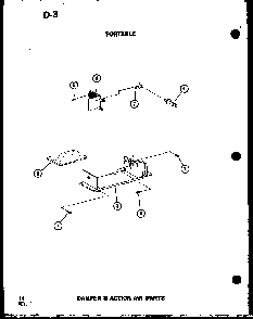 Portable Damper & Action Air Parts Diagram and Parts List for 8P-5AUMS P54972-30R Amana Air Conditioner