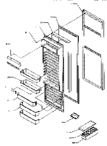 Refrigerator Door Diagram and Parts List for SS21SL-P1193801WL  Amana Refrigerator