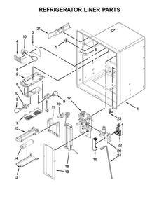Refrigerator Liner Parts Diagram and Parts List for MFI2269DRH01  Maytag Refrigerator