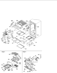 Interior Cabinet And Drain Block Assy Diagram and Parts List for TX21VC-P1315905WC  Amana Refrigerator