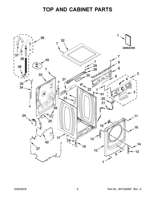Part Location Diagram of W11219946 Whirlpool Quick Start Guide