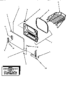 Loading Door With Drying Rack Diagram and Parts List for LGM549L-P1176708WL  Amana Dryer