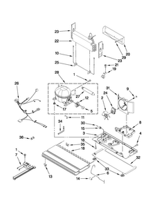Unit Parts Diagram and Parts List for MFX2571XEM1  Maytag Refrigerator