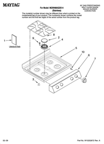 Cooktop Parts Diagram and Parts List for MGRH865QDS14  Maytag Range