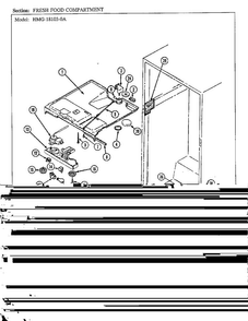 Fresh Food Compartment Diagram and Parts List for 18103-0A  Admiral Refrigerator
