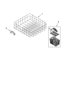 Lower Rack Parts Diagram and Parts List for MDB7759AWB4  Maytag Dishwasher