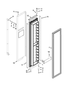 Freezer Door Parts Diagram and Parts List for JS48PPDUDE00  Jenn-Air Refrigerator