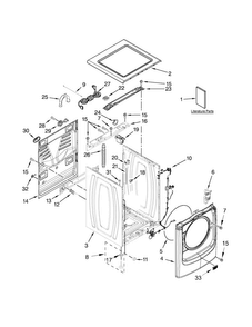 Top And Cabinet Parts Diagram and Parts List for MHW4300DC0  Maytag Washer