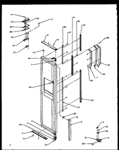 Freezer Door Hinge And Trim Parts Diagram and Parts List for SXD20NPW-P1162505WW  Amana Refrigerator
