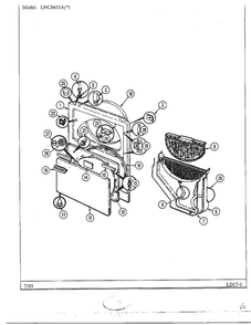Door Diagram and Parts List for 8433A  Norge Dryer