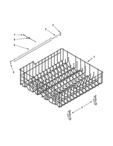 Upper Rack And Track Parts Diagram and Parts List for ADB1700ADS2  Amana Dishwasher