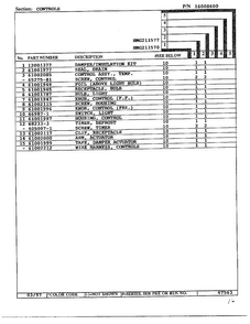 Controls Page 2 Diagram and Parts List for HMG211570  Admiral Refrigerator