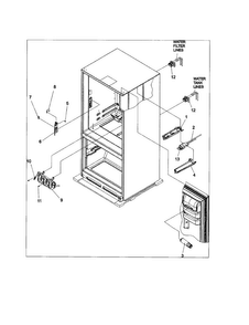 Water Dispenser/filter Diagram and Parts List for ABD2533DES0  Amana Refrigerator