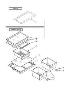 Shelf Parts Diagram and Parts List for A8WXNGFWH00  Amana Refrigerator