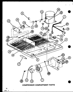 Compressor Compartment Parts 2 Diagram and Parts List for IC3K-P7621310W-BM  Amana Refrigerator
