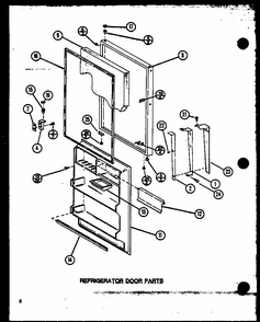 Refrigerator Door Parts (tm16n/p1102101w) (tm16n/p1102102w) (tm16n1/p1102116w) (tm16n1/p1102117w) Diagram and Parts List for TM18N-P1102104W  Amana Refrigerator