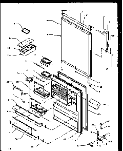 Refrigerator Door Diagram and Parts List for TG18R2L-P1158305WL  Amana Refrigerator