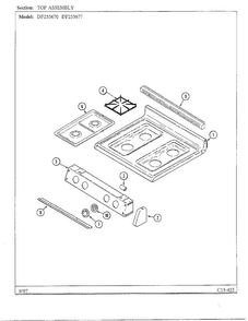 Top Assembly Diagram and Parts List for DF255670  Magic Chef Range