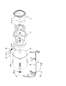 Basket And Tub Parts Diagram and Parts List for MVWC400XW2  Maytag Washer