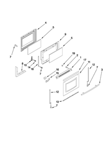 Door Parts Diagram and Parts List for MGR5765QDB32  Maytag Range