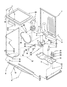 Dryer Cabinet And Motor Parts Diagram and Parts List for MGT3800XW0  Maytag Washer Dryer Combo