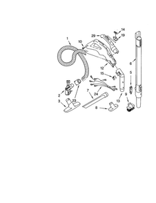 Hose And Attachments Diagram and Parts List for 11621875100  Kenmore Canister Vacuum