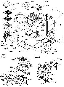 Interior Cabinet And Drain Block Assembly Diagram and Parts List for TR21S4E-P1196105WE  Amana Refrigerator