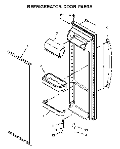 Refrigerator door parts Diagram and Parts List for MSS25N4MKZ00  Maytag Refrigerator